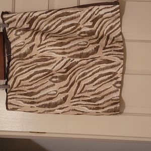 Beige animal print mini pencil skirt lined